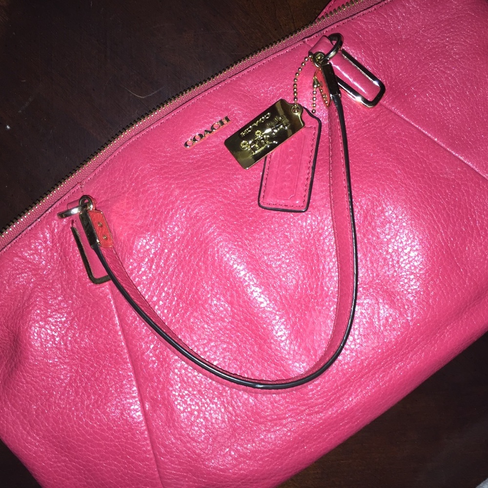 Pink leather Coach bag
